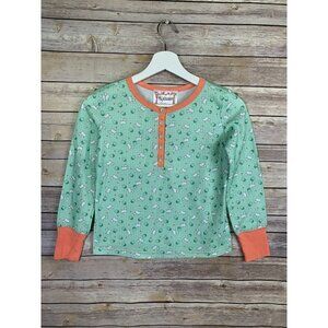 American Girl Beforever Medium 10/12 Pajama Top Green Scotty Dogs Thermal Henley